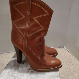 👍 Town and Country Size 6 Vintage  80s Leather Boots   A9